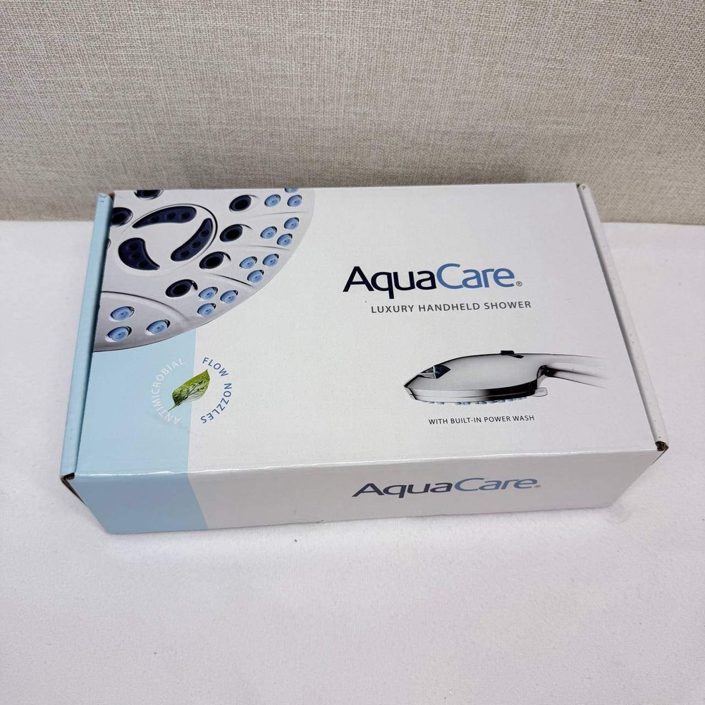 AquaCare Luxury Handheld Shower Head with Built-in Power Wash Chrome New